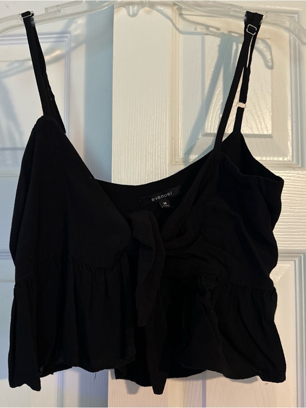 Evenuel Black Tie-Front Spaghetti Strap Cami